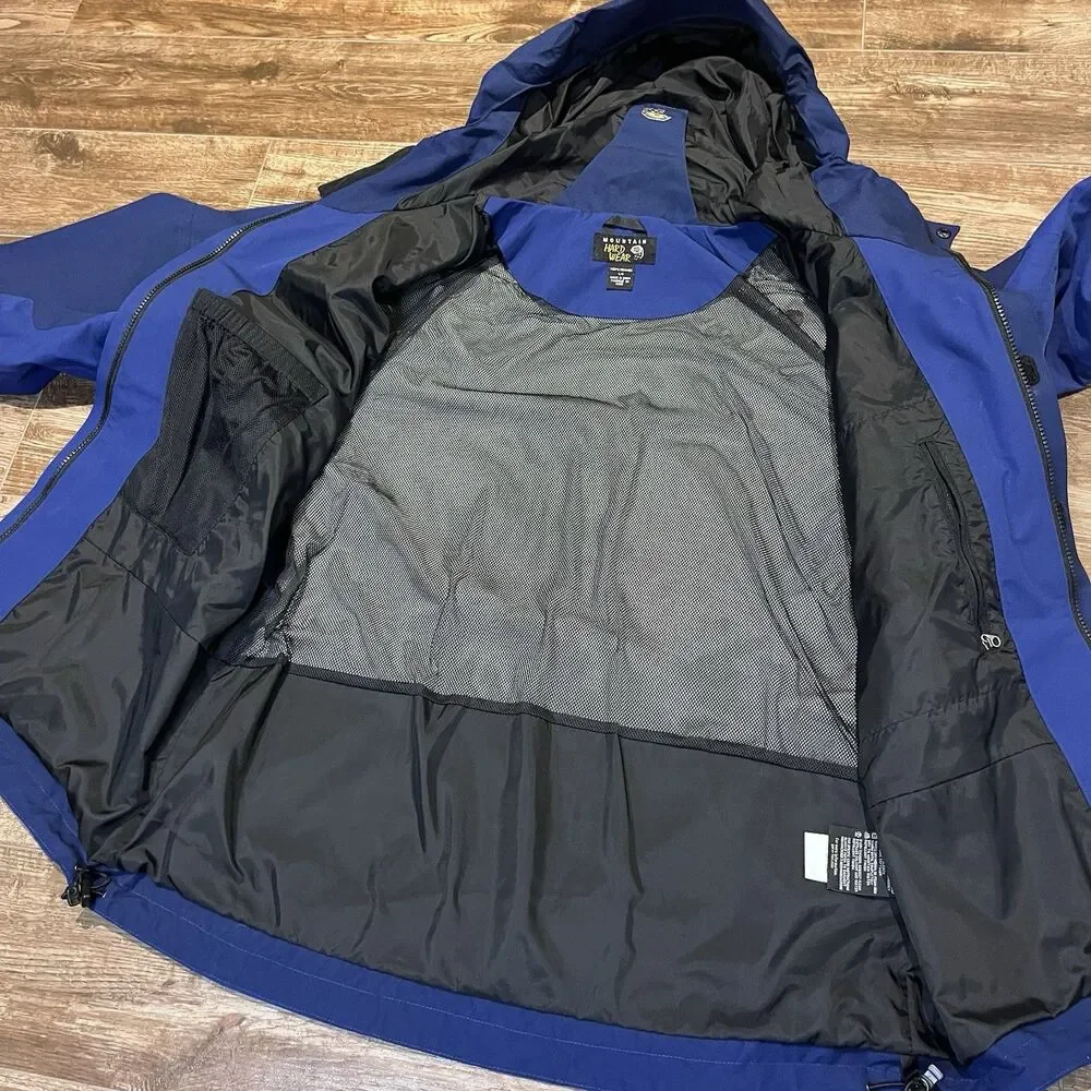 Mountain Hardware Jacket Men's Large Blue Gore-Tex Performance Shell Coat READ